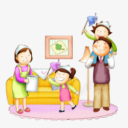 高兴的一家人素材