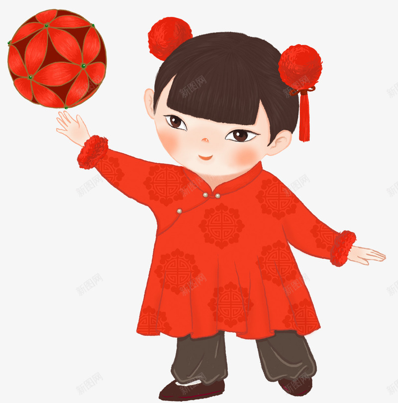 中国风装饰手绘年画娃娃png免抠素材_88icon https://88icon.com 中国风 卡通手绘 小女孩 年画娃娃 手绘年画 装饰图案