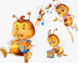吃蜂蜜的小蜜蜂素材
