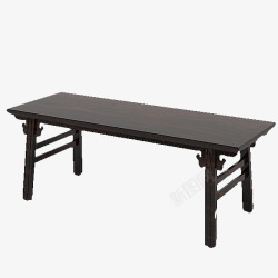 黑色长条木头案桌素材