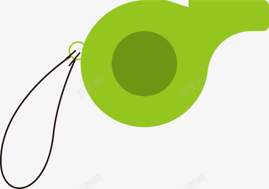 手绘绿色小叶子卡通手绘绿色口哨案矢量图图标图标