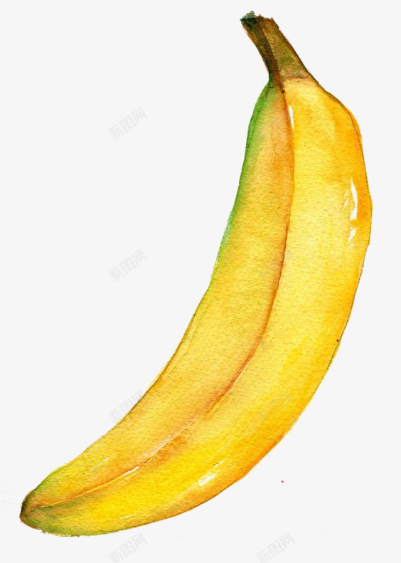 手绘金黄色的香蕉png免抠素材_88icon https://88icon.com 手绘 水果 金黄色 香蕉