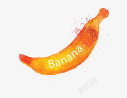 彩色手绘水果香蕉矢量图素材