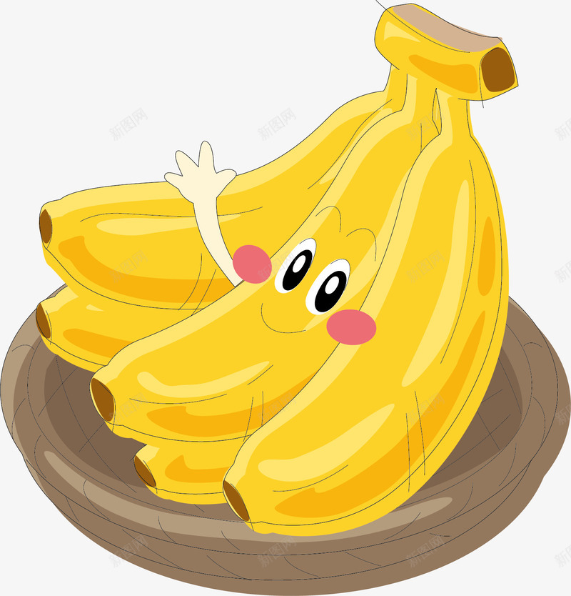 可爱手绘风格挥手的香蕉png免抠素材_88icon https://88icon.com 卡通手绘 可爱手绘 可爱表情 可爱香蕉 打招呼 招呼 香蕉 黄色香蕉