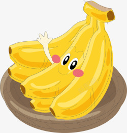 可爱手绘风格挥手的香蕉素材