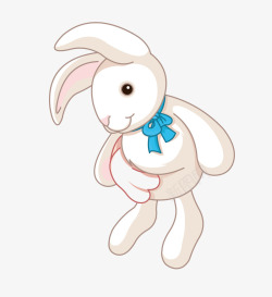 白色的小兔子布娃娃素材
