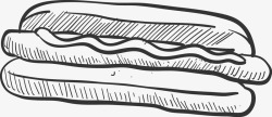 手绘热狗线稿素材