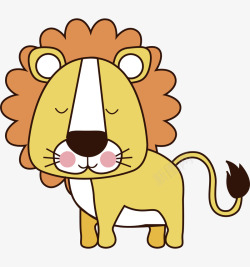 手绘卡通可爱动物小狮子素材