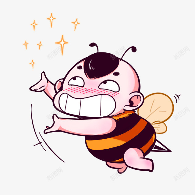 黄色卡通蜜蜂装饰图案png免抠素材_88icon https://88icon.com 免抠PNG 卡通 蜂蜜 装饰图案 黄色