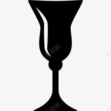 酒优雅的黑色酒杯图标图标