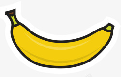 黑色线条卡通香蕉素材