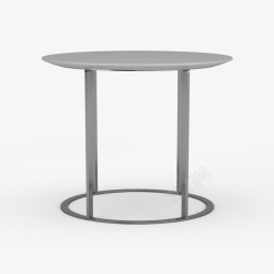 一个桌子一个灰色圆形金属吧台桌高清图片