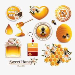 蜂蜜标签片素材