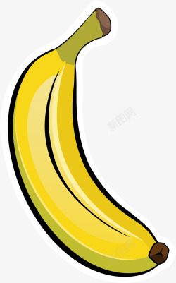 细致描绘的黄色香蕉素材