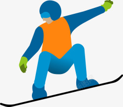卡通滑雪运动人物插画矢量图素材