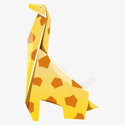 矢量折纸长颈鹿剪纸折纸高清图片