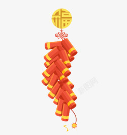 中国风红色新春鞭炮素材