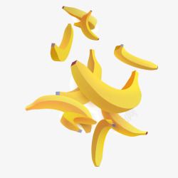 黄色香蕉拼接图案矢量图素材