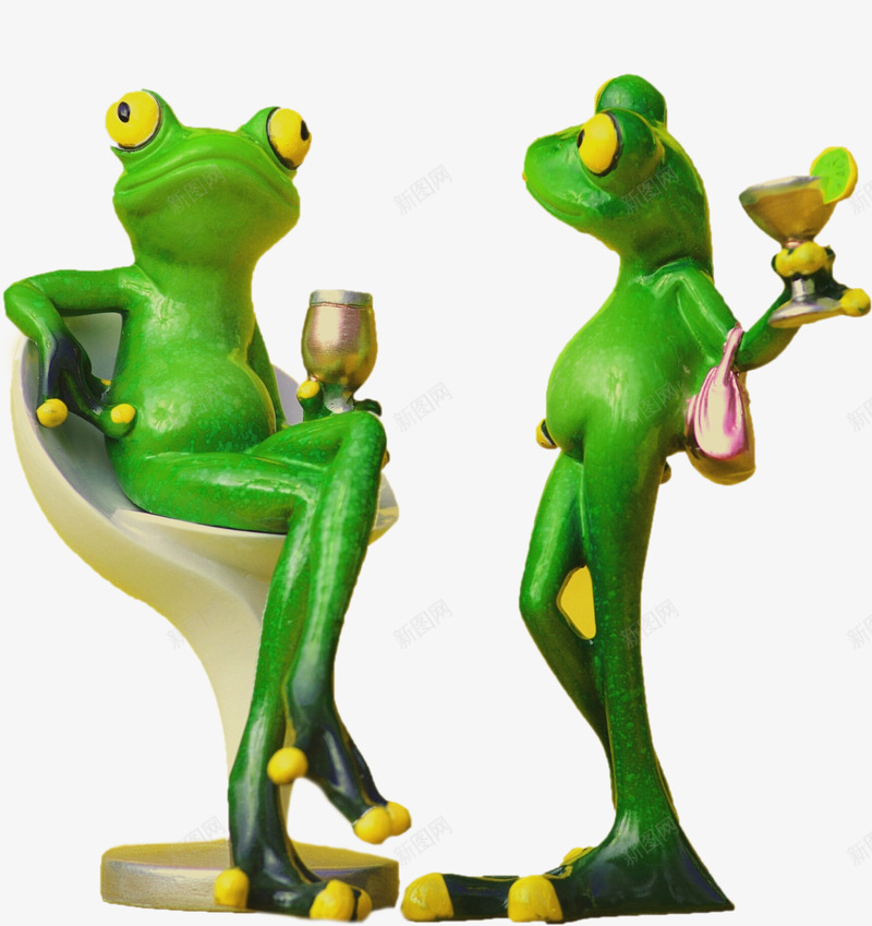 实物酒吧两只青蛙png免抠素材_88icon https://88icon.com 客厅 摆件 摆台 绿色青蛙 酒吧青蛙 酒杯 青蛙