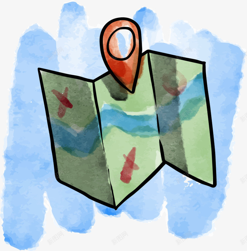 水彩精美折纸地图坐标png免抠素材_88icon https://88icon.com 地图 坐标 折纸 水彩 精美