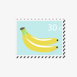 黄色香蕉邮票矢量图素材