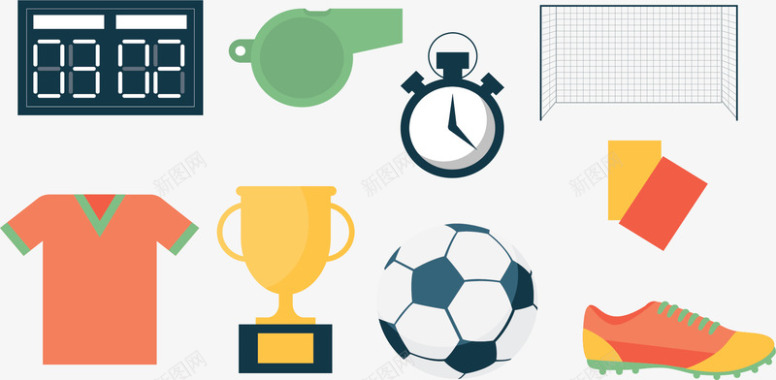 工具和用具足球比赛用具小图标矢量图图标