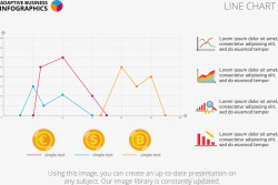 折线图年终报告矢量图素材