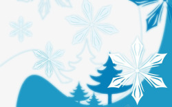 梦幻的雪花和圣诞树图案素材