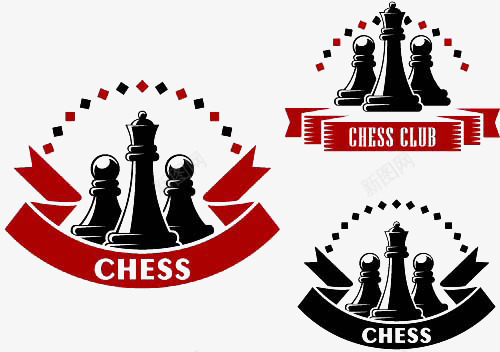 艺术国际象棋标志图标图标