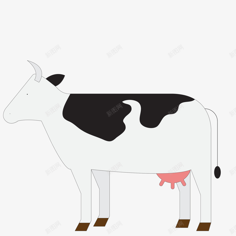 卡通可爱的扁平化奶牛png免抠素材_88icon https://88icon.com 养殖户 农场 动物设计 卡通 可爱 扁平化 贴纸设计