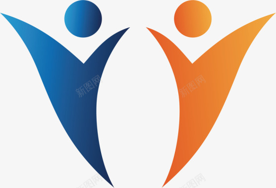 阿迪达斯运动标志两个人物户外运动logo图标图标