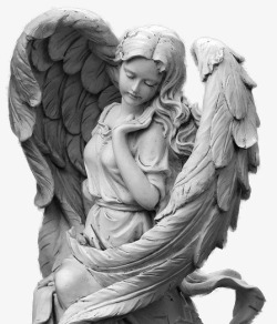 小天使雕塑石像高清图片