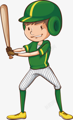 绿色少年棒球比赛素材