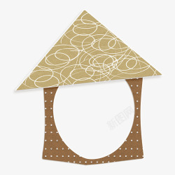 三角花纹圆形镂空边框素材