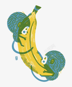 吃香蕉的猴子素材