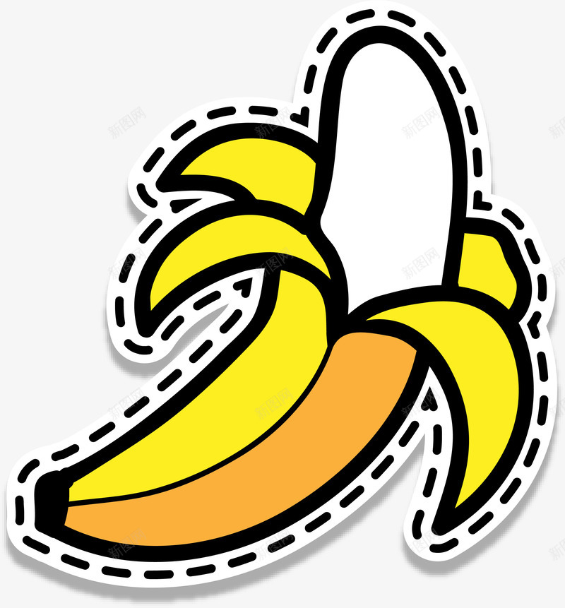 卡通香蕉水果png免抠素材_88icon https://88icon.com 卡通 水果 矢量图案 装饰图案 贴纸 食物 香蕉