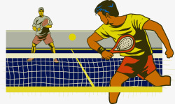 蓝色网球场复古网球高清图片