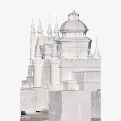 白色的冰雪城堡素材