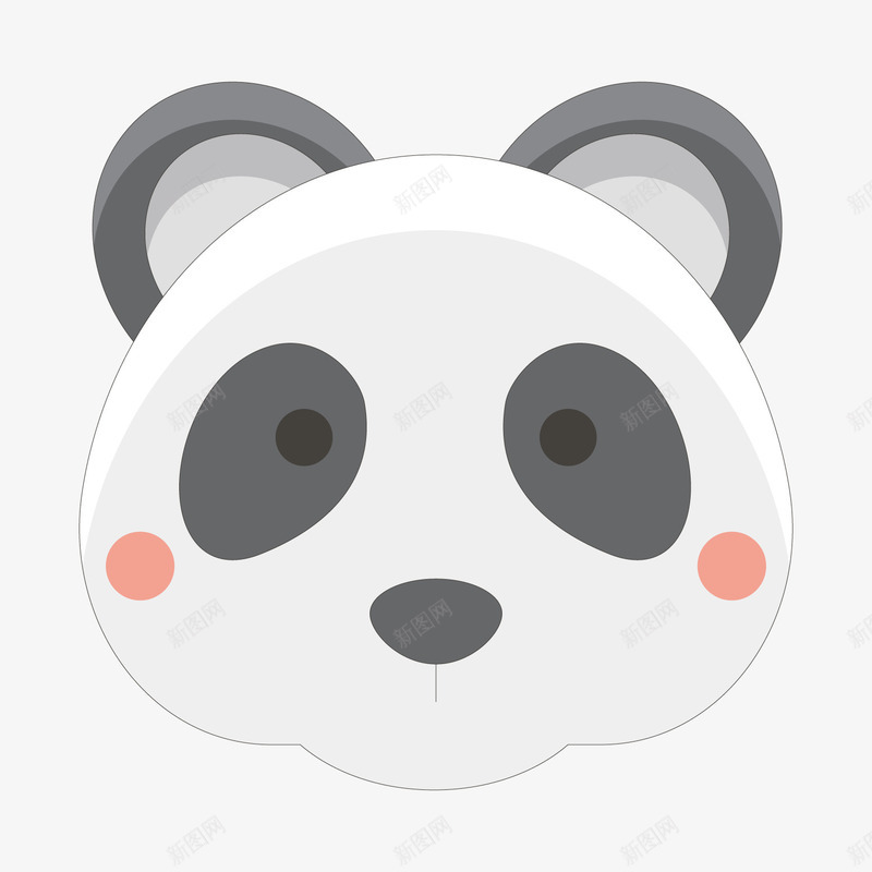 灰色熊猫png免抠素材_88icon https://88icon.com 卡通 反光 可爱 手绘 灰色 线稿 耳朵