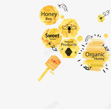 手绘蜂蜜矢量图图标图标