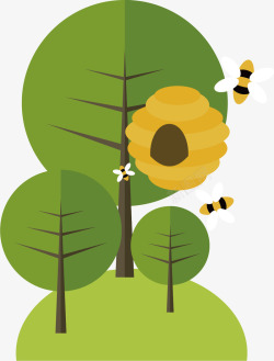 采蜜的蜜蜂矢量图素材