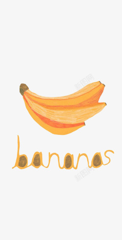 清新可爱手绘香蕉素材