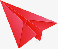 红色卡通折纸飞机素材