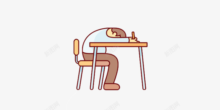 小凳子人趴在桌子上图标图标