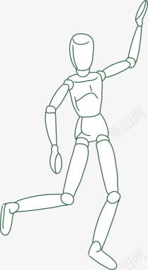 背景图手绘卡通木头人跳舞矢量图图标图标