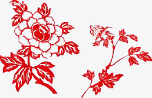 红色花朵剪纸png免抠素材_88icon https://88icon.com 剪纸 红色 花朵 镂空