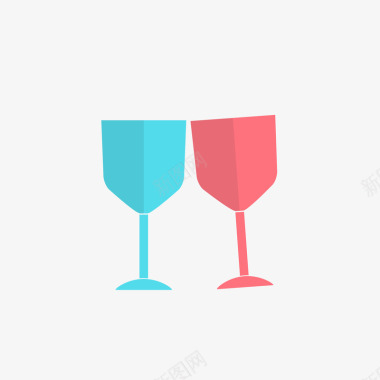 酒杯爱情图标元素酒杯矢量图图标