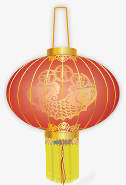 红色中国风新年灯笼素材