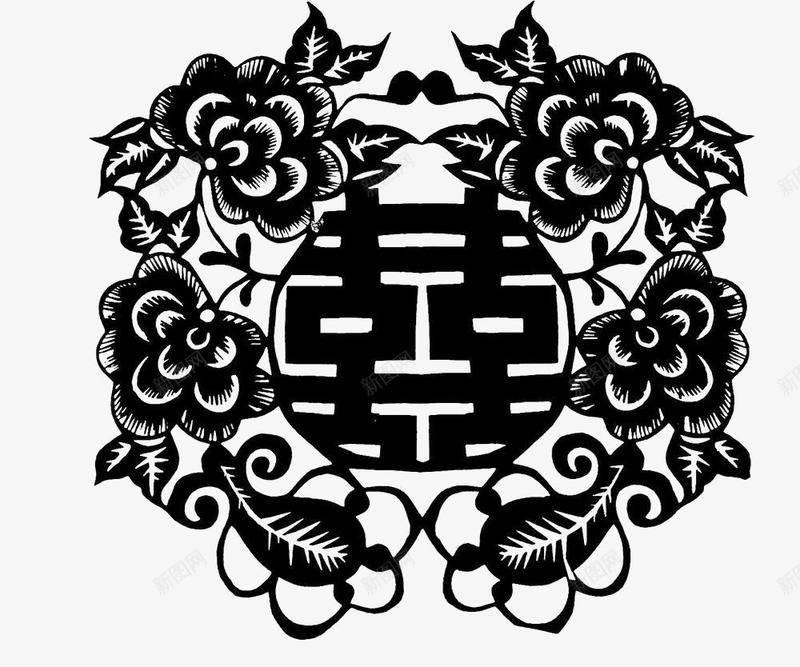 中国风双喜传统文化镂空剪纸png免抠素材_88icon https://88icon.com 中国风 传统文化 剪纸素材 双喜 镂空