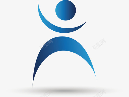 卡通男人蓝色的户外运动logo图标图标